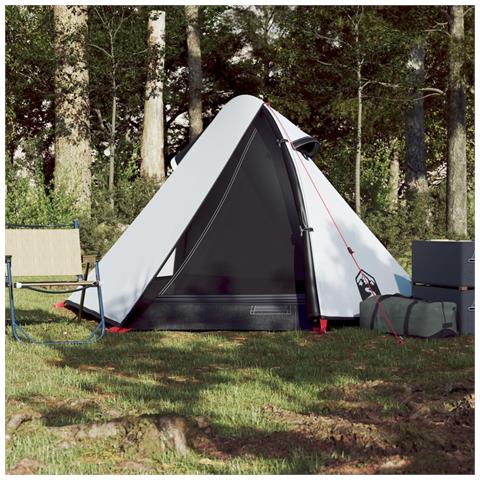 Tenda Campeggio A Cupola 2 Persone Bianca Tessuto Impermeabile - Foto 3