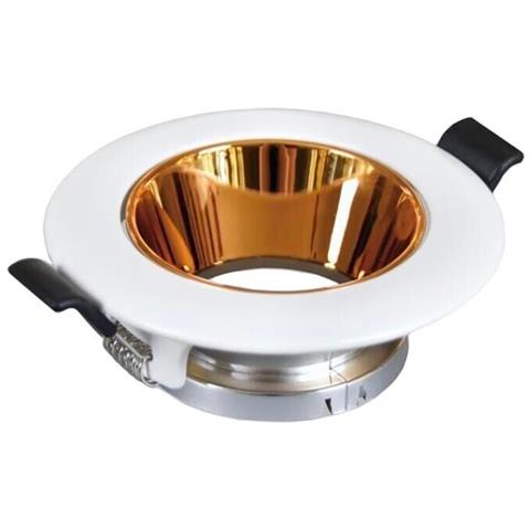 Portafaretto Orientabile Incasso Per Soffitto Supporto Faretto Bianco Oro Rosa - Foto 2