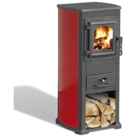Stufa A Legna Con Struttura In Acciaio E Vano Porta Legna 5,3 Kw - Red - Foto 1