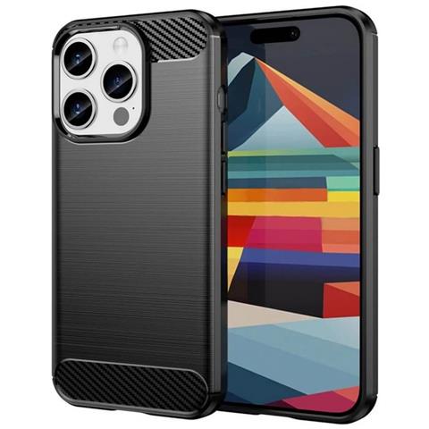 Custodia B-case Tpu Silicone Back Cover Case Per Apple Iphone 16 Pro Carbon Metal Black - Foto 1