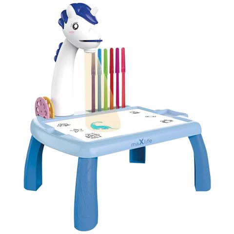 Tavolo Da Disegno Con Faretto Unicorno Per Bambini, Blu - Foto 8
