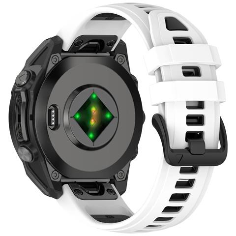 Cinturino In Silicone Bianco E Nero Compatibile Con Garmin Fenix 8/enduro 3/fenix E 26 Mm - Foto 1
