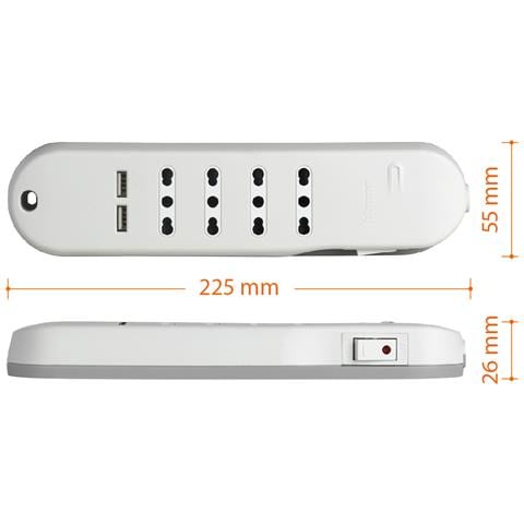 Slim prolunghe e multiple 1,5 m 4 presa (e) AC Interno Bianco - Foto 5