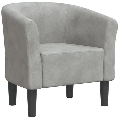 Poltrona Cabriolet Grigio Chiaro In Velluto - Foto 2