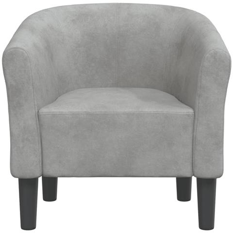 Poltrona Cabriolet Grigio Chiaro In Velluto - Foto 3