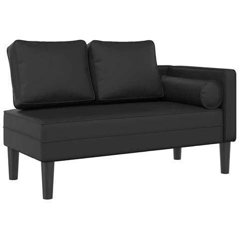 Sdraio Con Cuscini Nero In Similpelle - Foto 2