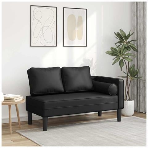 Sdraio Con Cuscini Nero In Similpelle - Foto 1