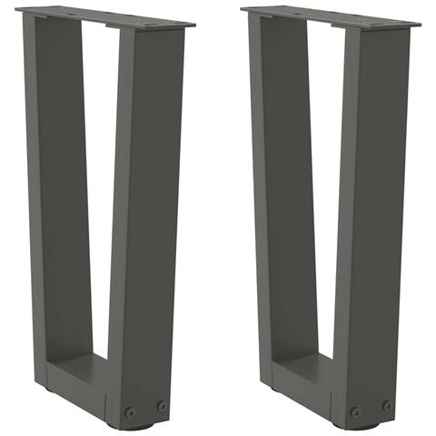 Gambe Tavolo Pranzo A V 2 Pz Antracite 28x(42-43,3)cm Acciaio - Foto 1