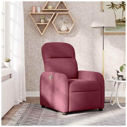 Poltrona Reclinabile In Tessuto Rosso Vino - Foto 1