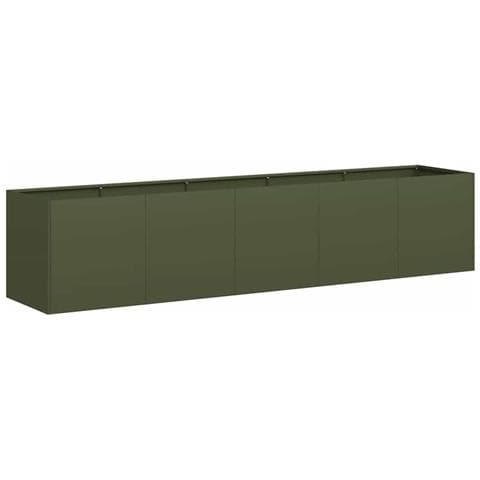 Fioriera Verde Oliva 200x40x40 Cm In Acciaio Laminato A Freddo - Foto 2