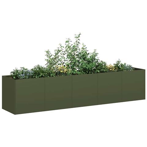 Fioriera Verde Oliva 200x40x40 Cm In Acciaio Laminato A Freddo - Foto 1