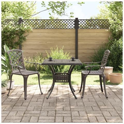 Set Da Bistrò 3 Pz Bronzo In Alluminio Pressofuso - Foto 1