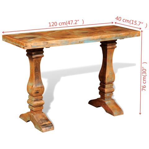 Lusso Casadino -  Tavolo Consolle In Legno Massello Recuperato - Foto 7