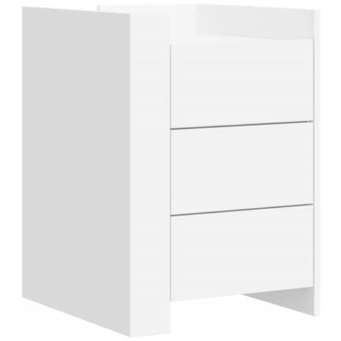 Comodino Bianco 45x50x65 Cm In Legno Multistrato - Foto 1