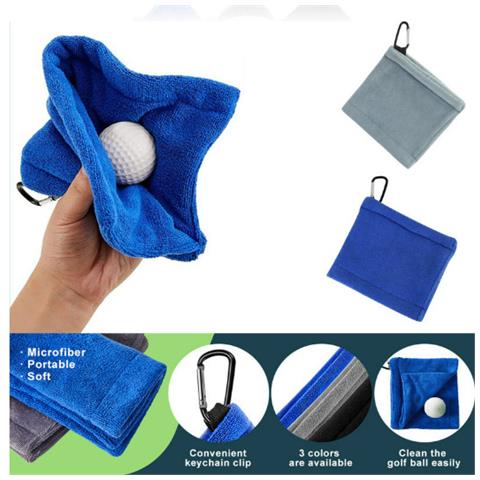 Asciugamano Per Palline Da Golf Con Clip Blue - Foto 2