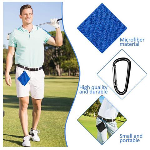 Asciugamano Per Palline Da Golf Con Clip Blue - Foto 7