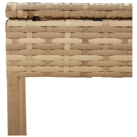 Lettino Prendisole con Baldacchino e Tavolino Beige Polyrattan - Foto 9