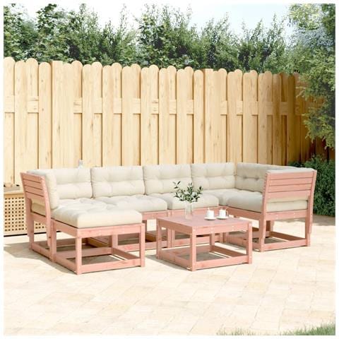 Set Divani Giardino 6 pz con Cuscini Legno Massello di Douglas - Foto 2