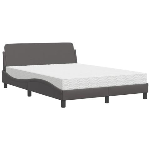 Letto con Materasso Grigio 120x200 cm in Similpelle - Foto 1