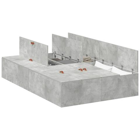 Struttura Letto con Contenitore Grigio Cemento 120x190 cm - Foto 1