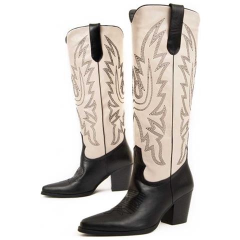 Montevita Stivale Con Tacco Vaquera Bianco . - Foto 1