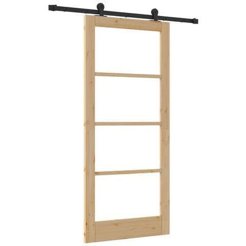 "Porta scorrevole  con set hardware ""ORKDAL"" 86x198.5 cm, Porta interna  con vetro ""ORKDAL"" 86x198.5x4 cm legno massello di pino" - Foto 1