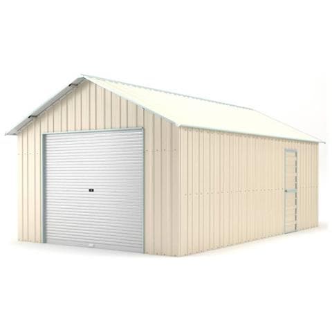 Box Deposito Auto Lamiera Capanno In Acciaio Zincato Con Saracinesca 438x724cm X H3,31m - 585kg - 31,7 Mq - Beige - Foto 1