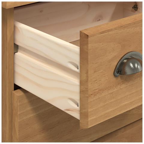 Cassettiera 'ASKIM'Marrone miele 91x40x79 cm Legno massello di pino - Foto 9