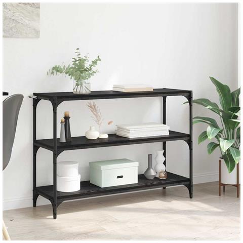 Armadio per Libri Rovere nero 100 x 33 x 71 cm - Foto 2