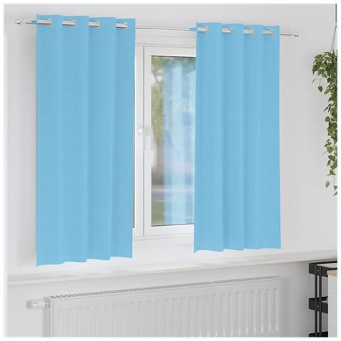 Tende con tende 2 pcs Azzurro Poliestere - Foto 2