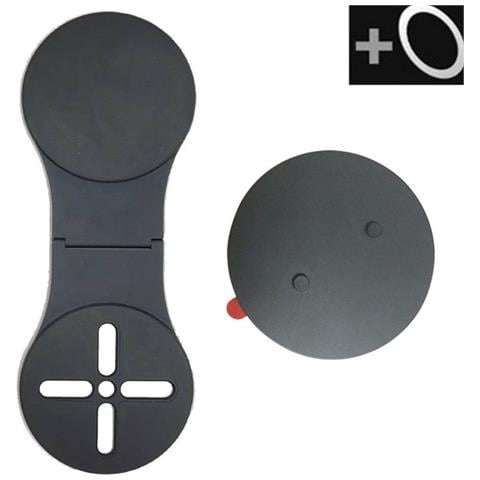 Supporto Magnetico Pieghevole Compatibile Con Magsafe - Doppio Magnete Con Adesivo Di Allineamento Black - Foto 1