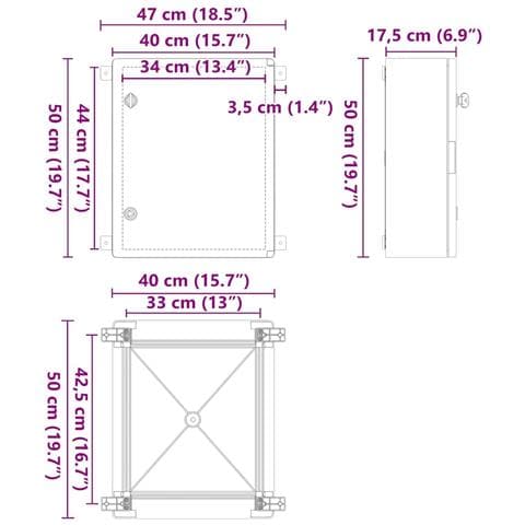 Armadietto di Controllo Grigio 40 x 17.5 x 50 cm Plastica ABS - Foto 9
