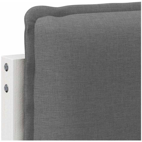 Testiera imbottita Bianco e grigio chiaro 180 cm Pino massello - Foto 9