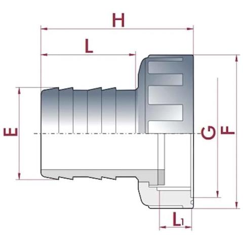 Raccordo Portagomma Pvc 2 Pollici Con Ghiera  50mm - Foto 2
