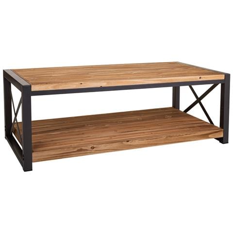 Tavolino Da Caffè In Metallo E Legno 122x60x43,5h Cm - Foto 1