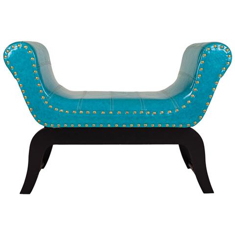 Sgabello In Similpelle Blu 90x40x65h - Foto 2
