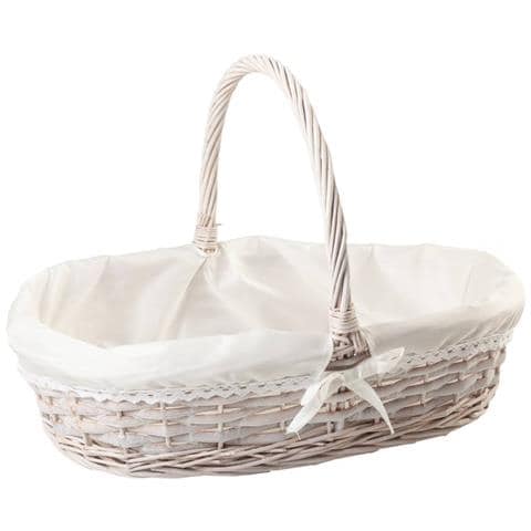 Cestino Laccato Bianco Foderato 50x33x30h - Foto 1