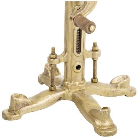 Sgabello In Metallo E Pelle Marrone 38x38x56h - Foto 4