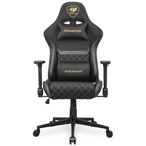 CGR-A2F-GLB Sedia per gaming universale Sedia imbottita tappezzata Nero, Oro - Foto 1