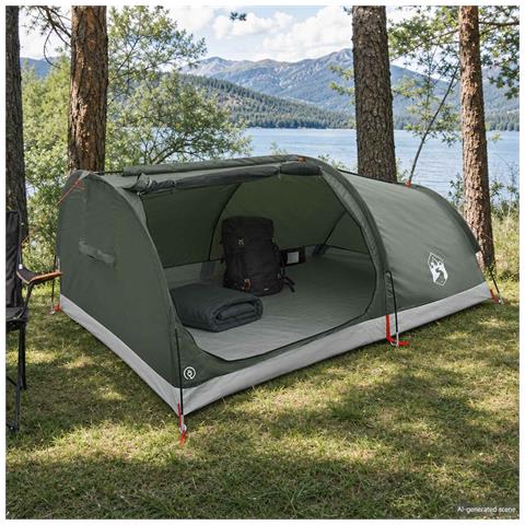 Tenda da Trekking Impermeabile 1 persona Verde militare - Foto 2