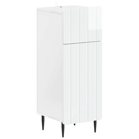 Mobiletto da Bagno ZWOLLE Bianco Lucido 30 x 31 x 79,5 cm - Foto 1