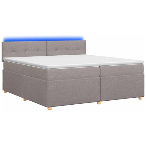Letto box spring con materasso Tortora 200 x 200 cm Tessuto - Foto 1