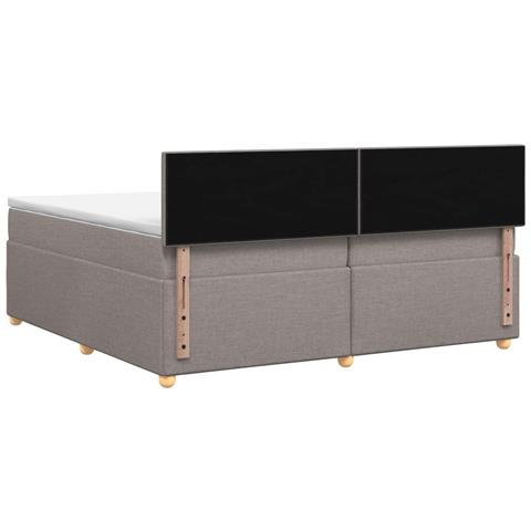 Letto box spring con materasso Tortora 200 x 200 cm Tessuto - Foto 9