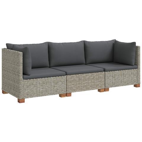 3 pz Set Lounge in Rattan con Cuscini GENDT Rattan naturale - Foto 1