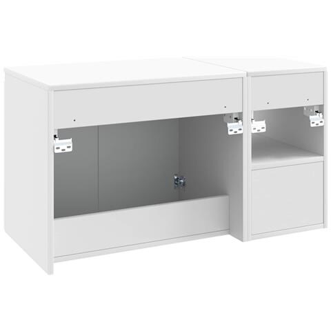 Set di mobili per il bagno 2 pz Bianco Legno ingegnerizzato - Foto 2