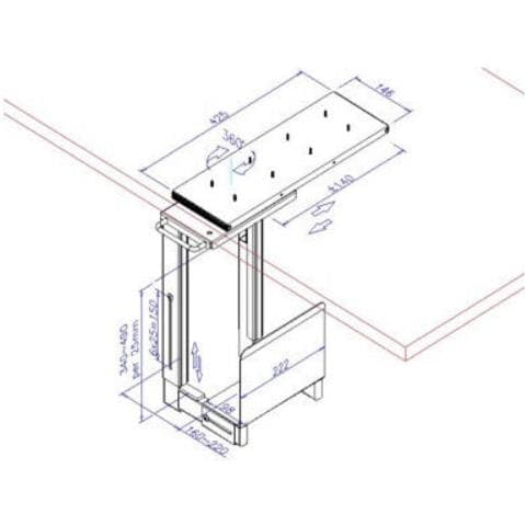 Supporto PC B0598841 1pz H 30kg Colore Nero - Foto 4