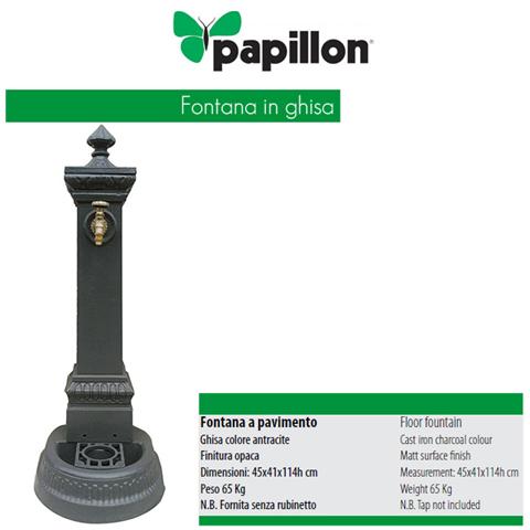 Fontana arredo giardino per esterno in ghisa cm 46x41x114 h Papilllon - Foto 1