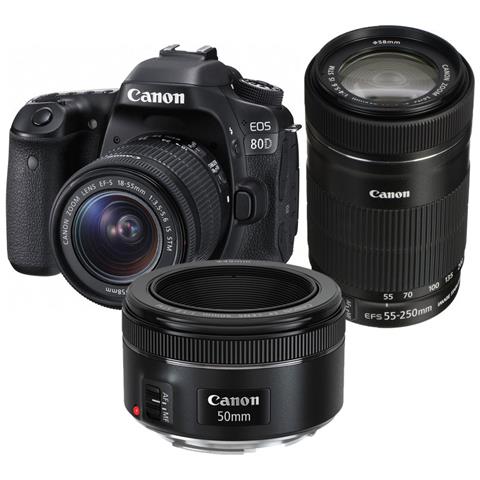 Eos 80d + Ef-s 18-55mm Stm + Ef-s 55-250mm Stm + Ef 50mm Stm - Foto 1