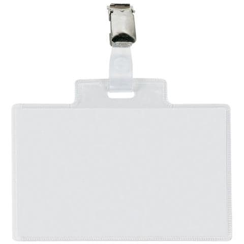 Portanomi CF10 Pass 4E in PVC Trasparente con Pinzette Metalliche - Foto 1