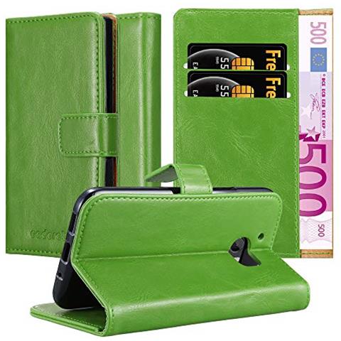 Custodia Compatibile Con Htc One M10 In Verde Erbe - Coperchio Protettiva Con Chiusura Magnetica, Funzione Stand E Tasca Per Le Carte - Foto 1